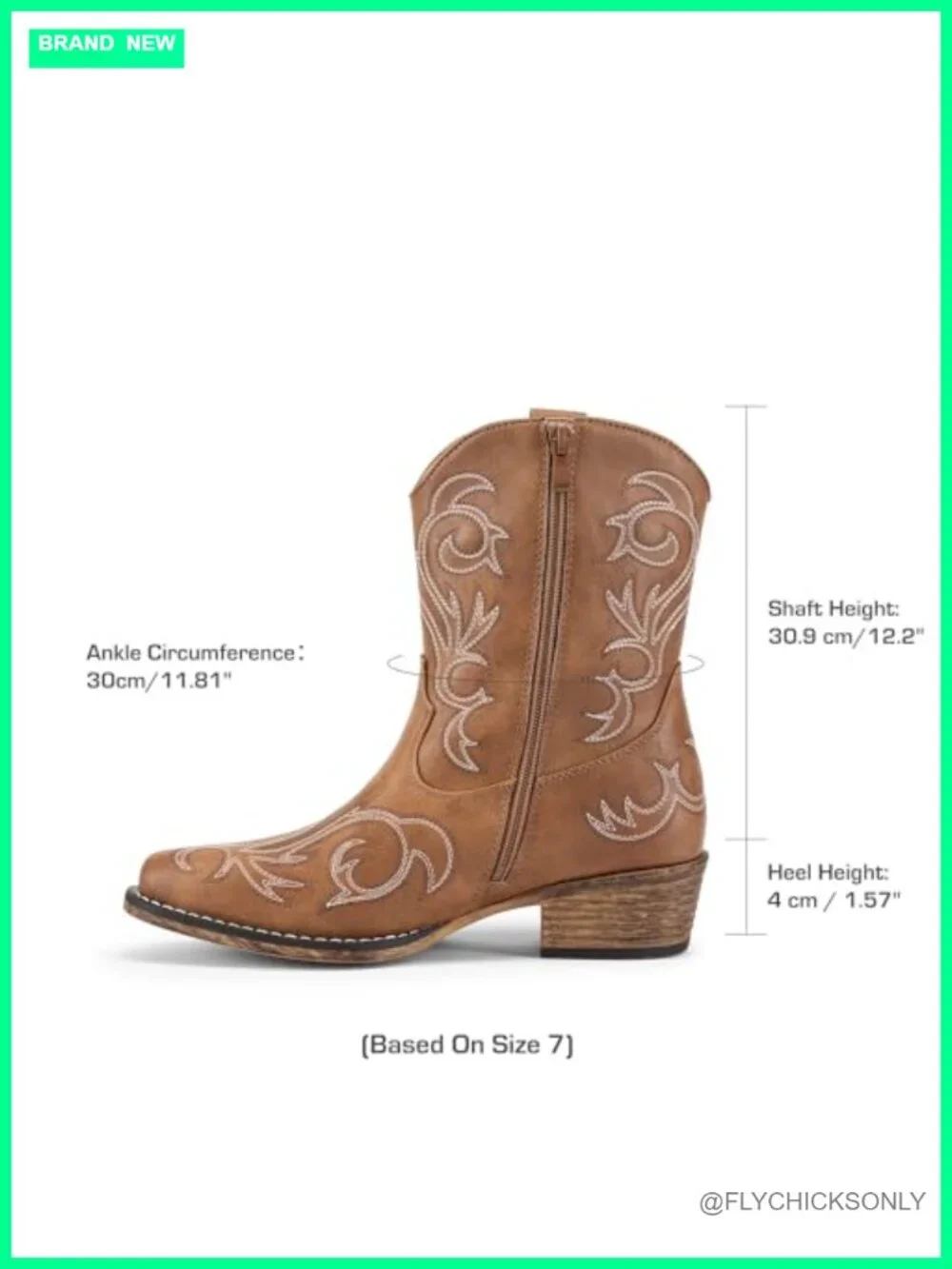 Square Toe Western Ankle Boots with Exquisite Embroidery and Zip Closure